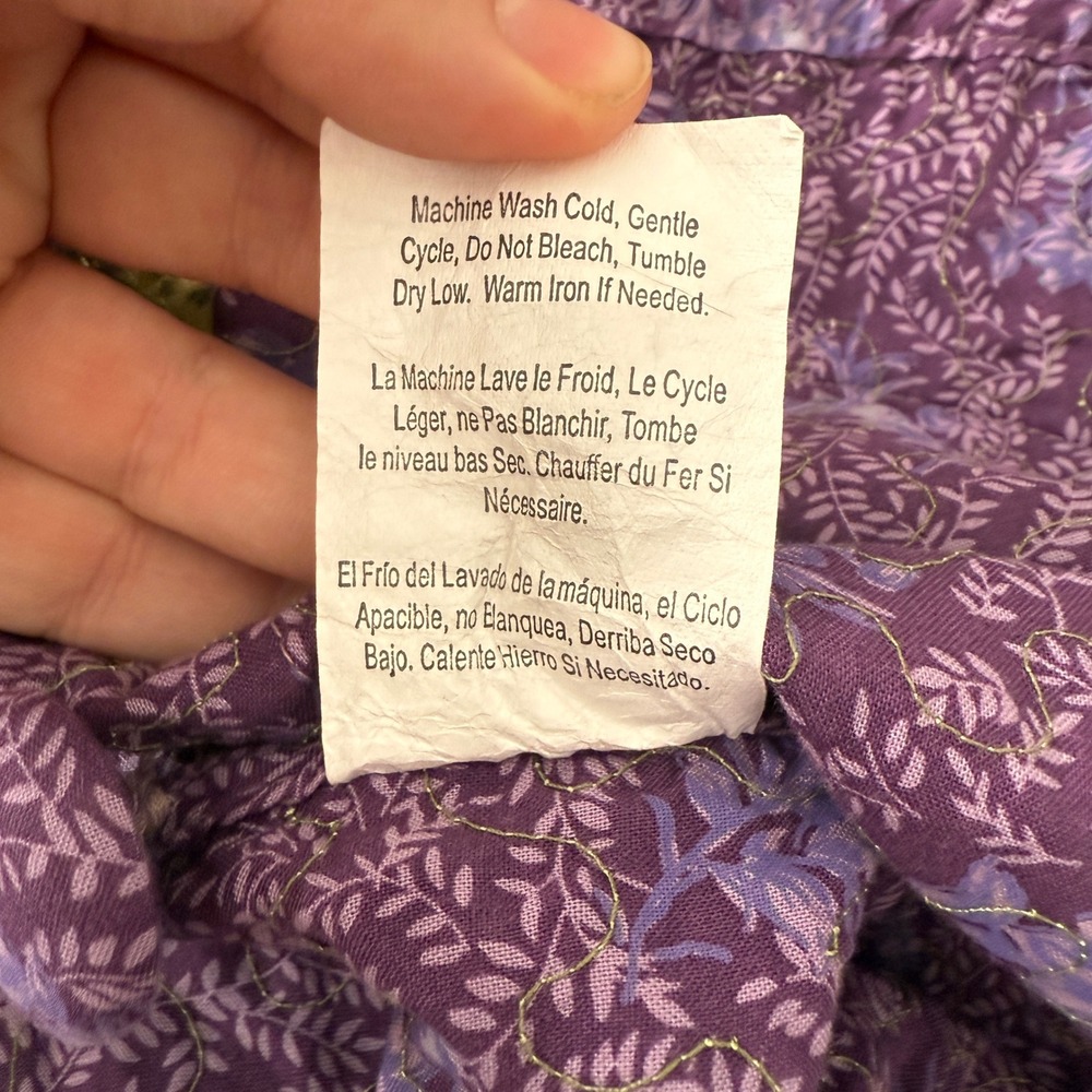 Donna Sharp Xl Patchwork Quilted Jacket Purple Fl… - image 8